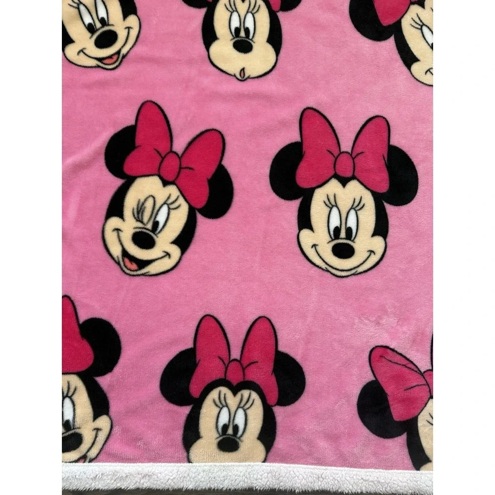 Disney Mini‎ Mouse Throw Plush Blanket Sherpa Pink 44x60 Valentines Cozy